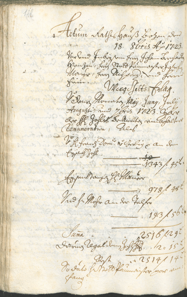 Civic Archives of Bozen-Bolzano - BOhisto Ratsprotokoll 1723/26 