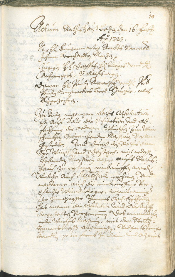 Archivio Storico della Città di Bolzano - BOhisto protocollo consiliare 1723/26 