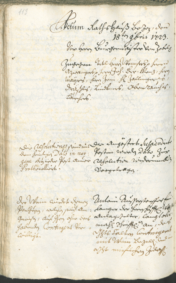 Archivio Storico della Città di Bolzano - BOhisto protocollo consiliare 1723/26 