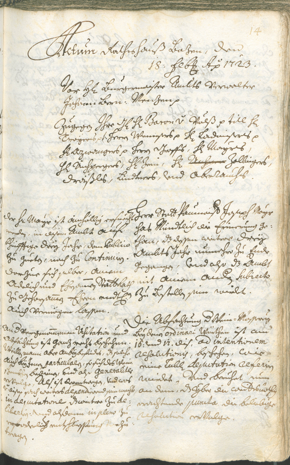 Archivio Storico della Città di Bolzano - BOhisto protocollo consiliare 1723/26 