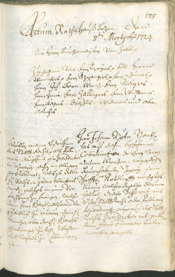 Archivio Storico della Città di Bolzano - BOhisto protocollo consiliare 1723/26 