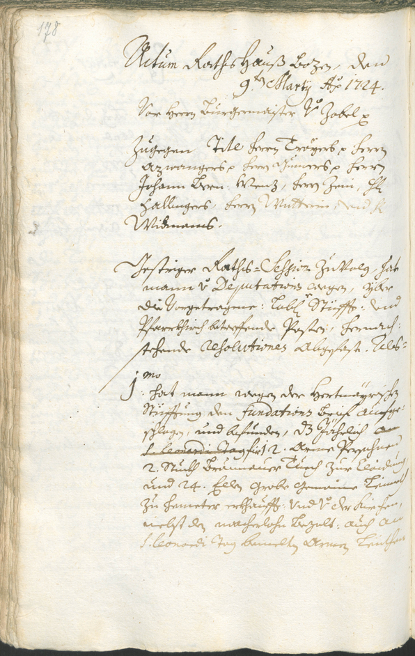 Stadtarchiv Bozen - BOhisto Ratsprotokoll 1723/26 