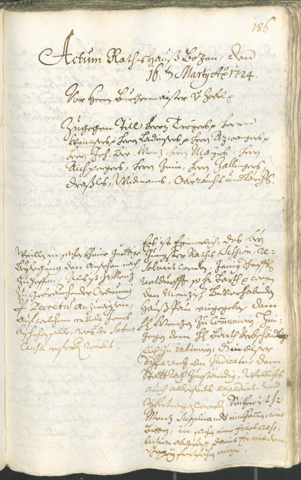 Civic Archives of Bozen-Bolzano - BOhisto Ratsprotokoll 1723/26 