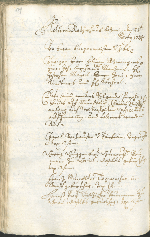 Civic Archives of Bozen-Bolzano - BOhisto Ratsprotokoll 1723/26 