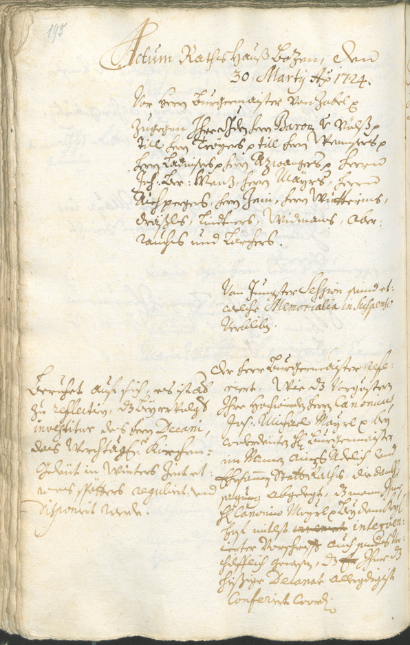 Civic Archives of Bozen-Bolzano - BOhisto Ratsprotokoll 1723/26 