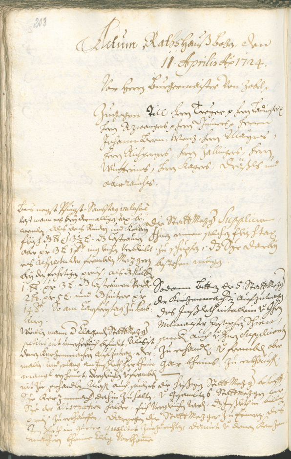 Archivio Storico della Città di Bolzano - BOhisto protocollo consiliare 1723/26 