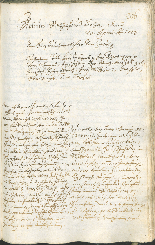 Civic Archives of Bozen-Bolzano - BOhisto Ratsprotokoll 1723/26 