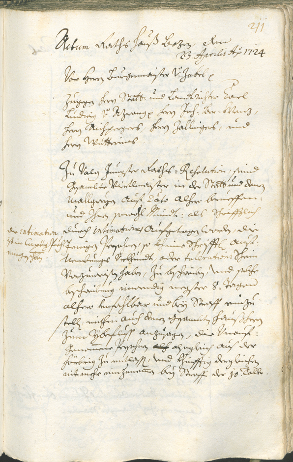 Archivio Storico della Città di Bolzano - BOhisto protocollo consiliare 1723/26 