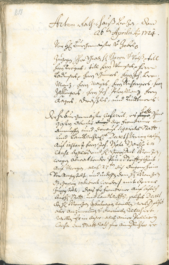 Archivio Storico della Città di Bolzano - BOhisto protocollo consiliare 1723/26 