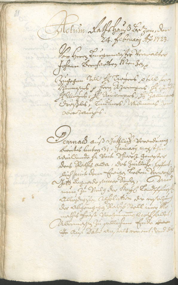 Archivio Storico della Città di Bolzano - BOhisto protocollo consiliare 1723/26 