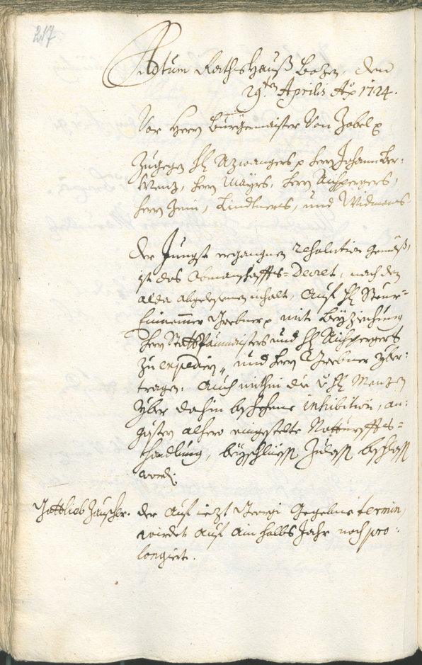 Archivio Storico della Città di Bolzano - BOhisto protocollo consiliare 1723/26 