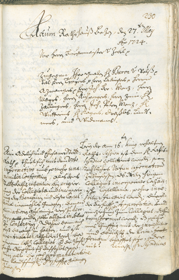 Archivio Storico della Città di Bolzano - BOhisto protocollo consiliare 1723/26 