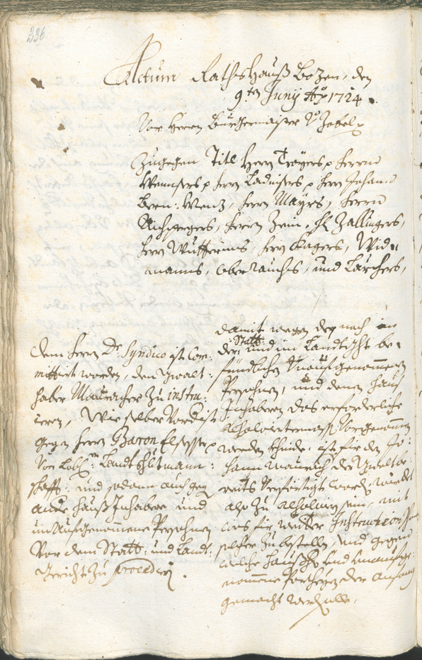 Archivio Storico della Città di Bolzano - BOhisto protocollo consiliare 1723/26 