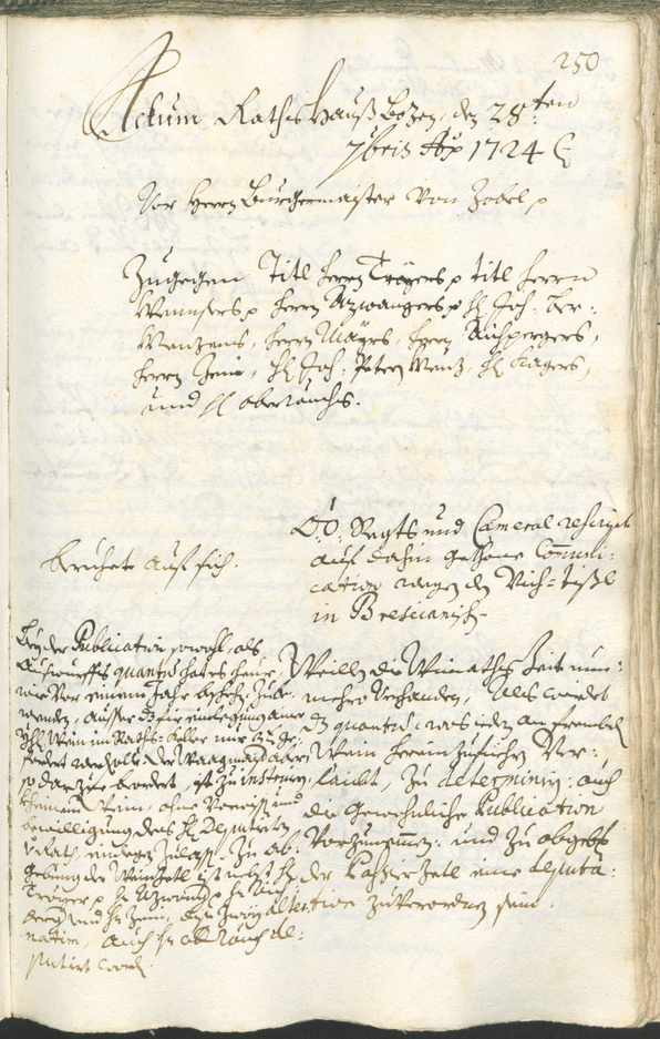 Archivio Storico della Città di Bolzano - BOhisto protocollo consiliare 1723/26 