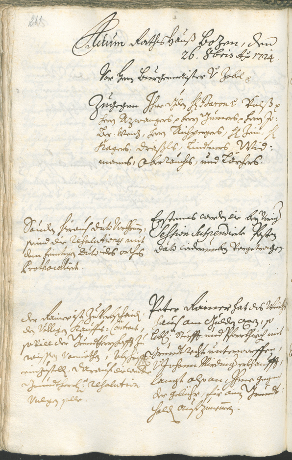 Civic Archives of Bozen-Bolzano - BOhisto Ratsprotokoll 1723/26 