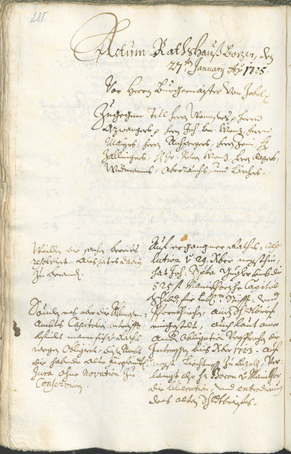 Civic Archives of Bozen-Bolzano - BOhisto Ratsprotokoll 1723/26 