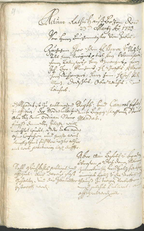 Civic Archives of Bozen-Bolzano - BOhisto Ratsprotokoll 1723/26 