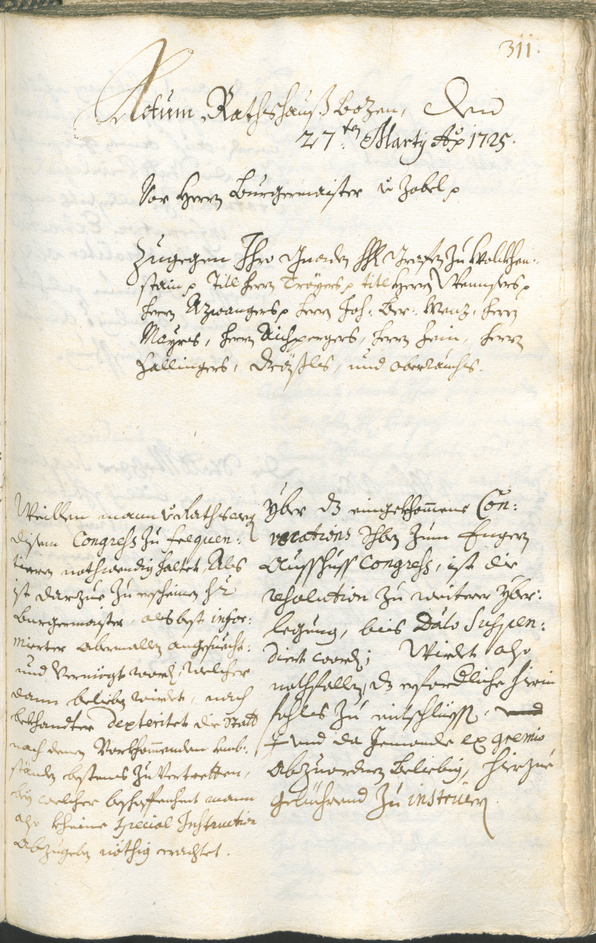 Archivio Storico della Città di Bolzano - BOhisto protocollo consiliare 1723/26 