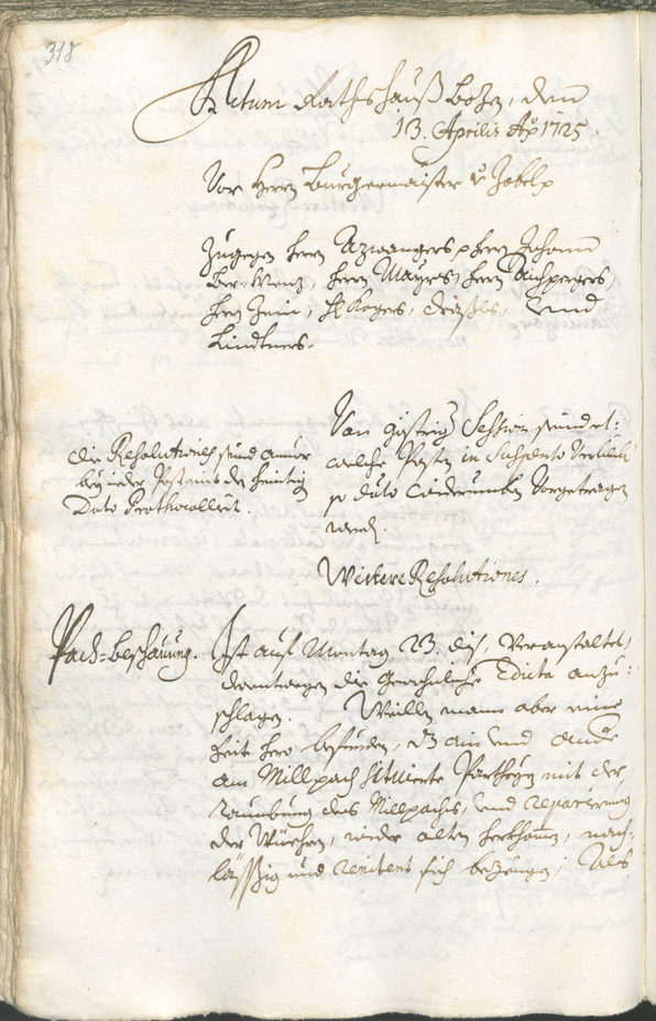 Civic Archives of Bozen-Bolzano - BOhisto Ratsprotokoll 1723/26 