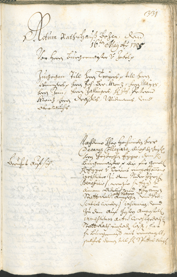 Civic Archives of Bozen-Bolzano - BOhisto Ratsprotokoll 1723/26 