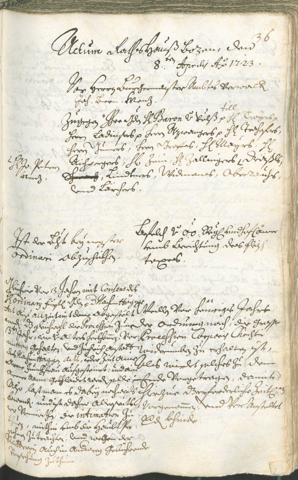 Civic Archives of Bozen-Bolzano - BOhisto Ratsprotokoll 1723/26 