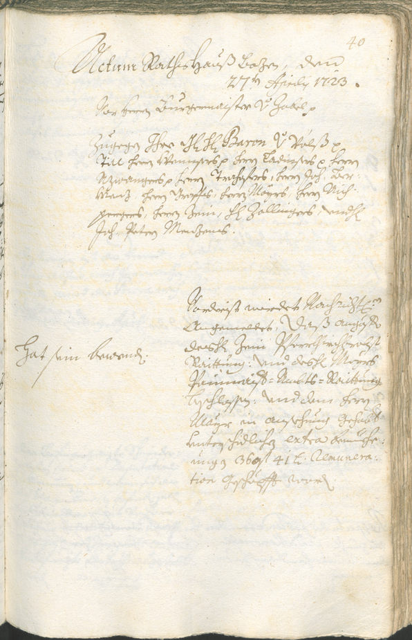 Civic Archives of Bozen-Bolzano - BOhisto Ratsprotokoll 1723/26 