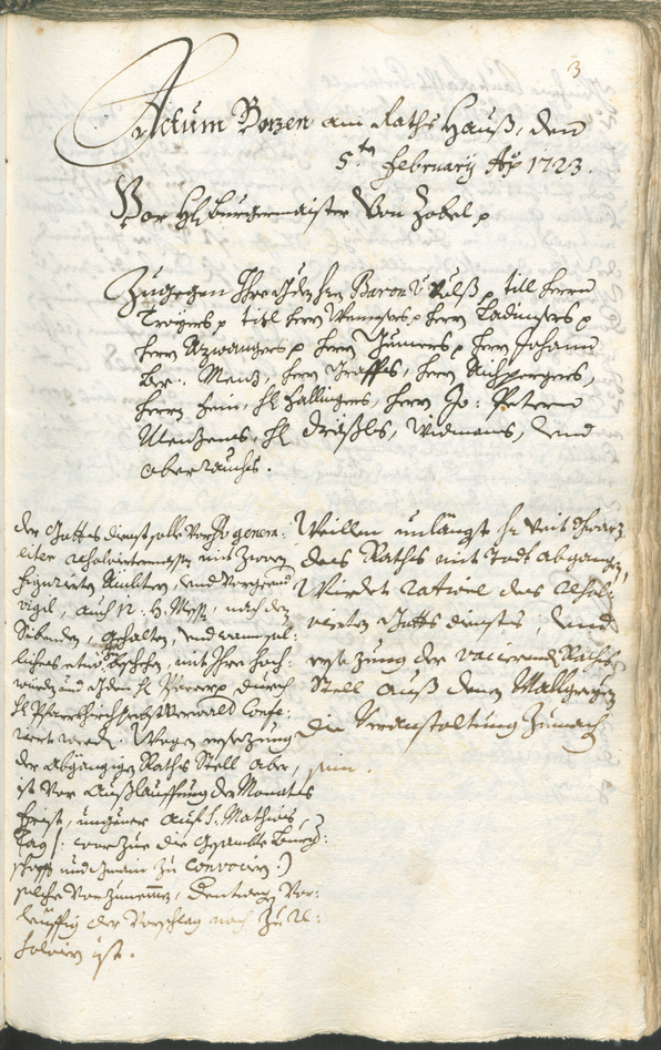 Civic Archives of Bozen-Bolzano - BOhisto Ratsprotokoll 1723/26 