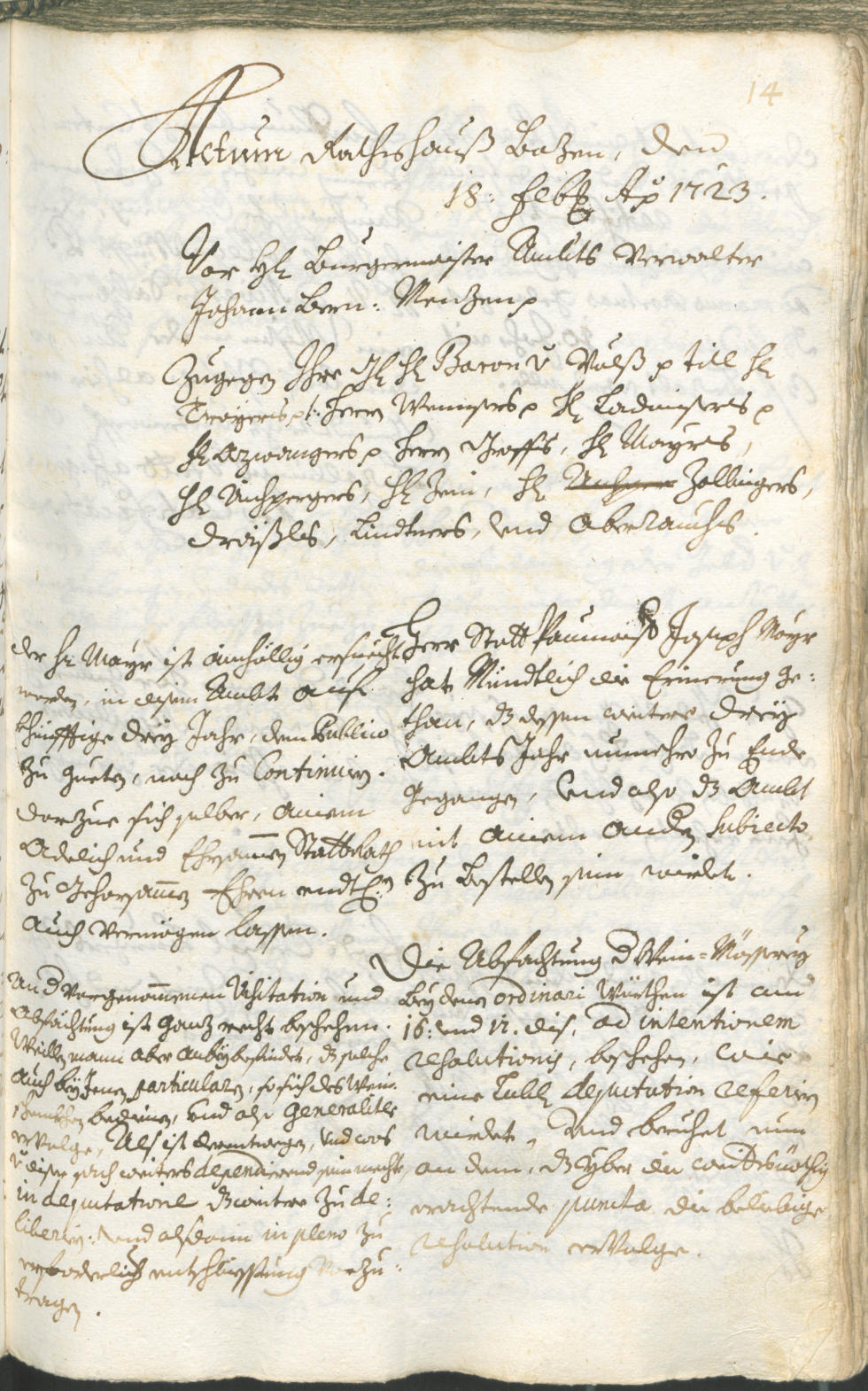 Stadtarchiv Bozen - BOhisto Ratsprotokoll 1723/26 