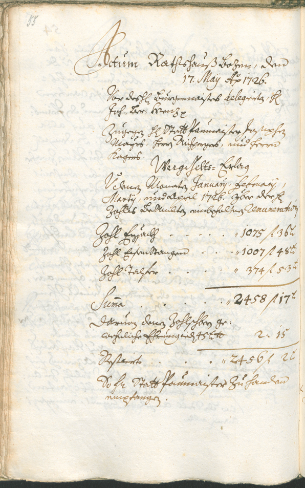 Civic Archives of Bozen-Bolzano - BOhisto Ratsprotokoll 1726/29 