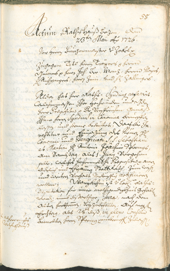 Civic Archives of Bozen-Bolzano - BOhisto Ratsprotokoll 1726/29 