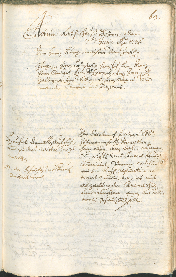 Civic Archives of Bozen-Bolzano - BOhisto Ratsprotokoll 1726/29 