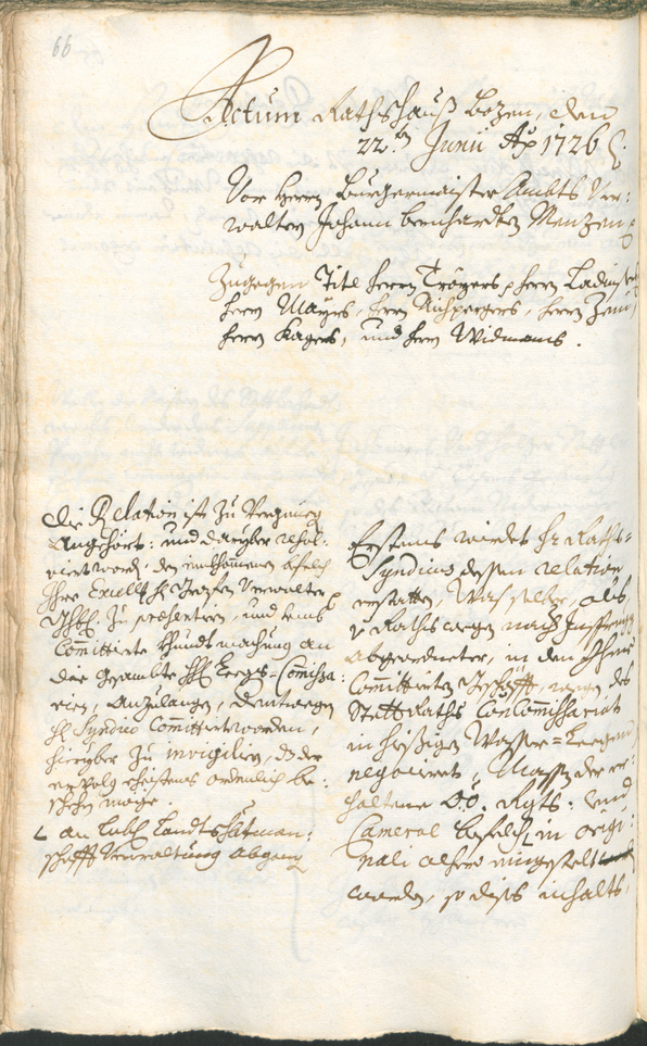 Archivio Storico della Città di Bolzano - BOhisto protocollo consiliare 1726/29 