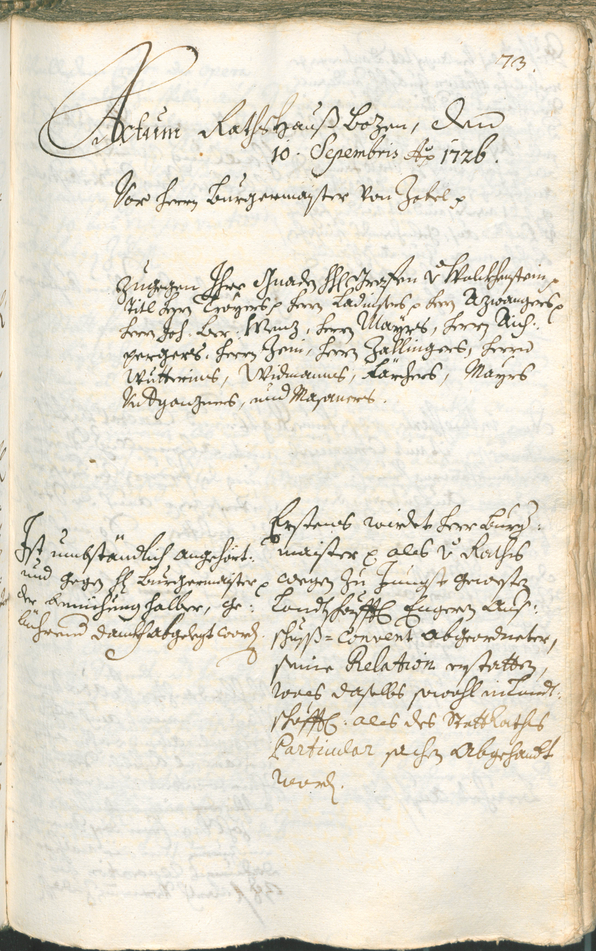 Civic Archives of Bozen-Bolzano - BOhisto Ratsprotokoll 1726/29 