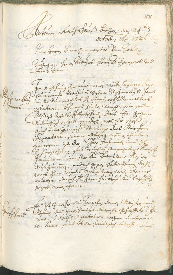 Civic Archives of Bozen-Bolzano - BOhisto Ratsprotokoll 1726/29 