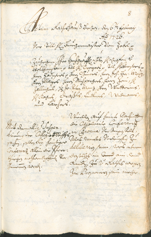 Archivio Storico della Città di Bolzano - BOhisto protocollo consiliare 1726/29 