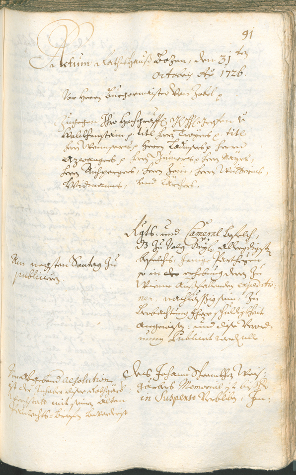 Civic Archives of Bozen-Bolzano - BOhisto Ratsprotokoll 1726/29 