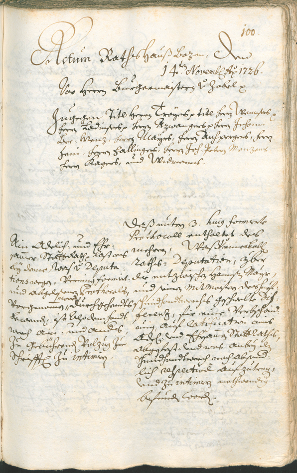 Civic Archives of Bozen-Bolzano - BOhisto Ratsprotokoll 1726/29 