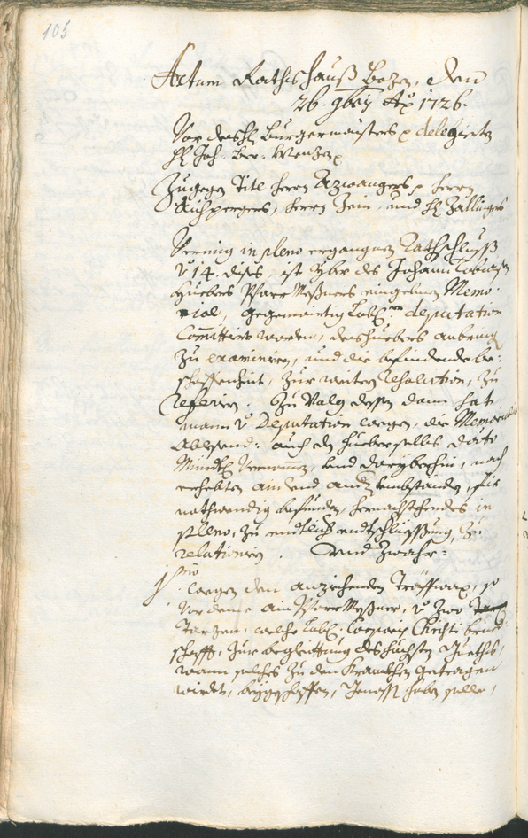 Stadtarchiv Bozen - BOhisto Ratsprotokoll 1726/29 