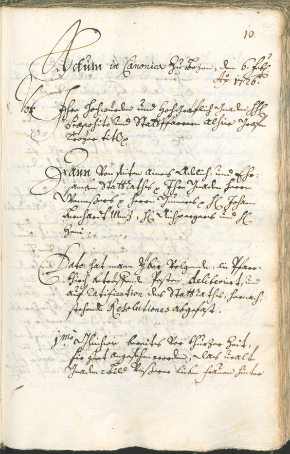 Archivio Storico della Città di Bolzano - BOhisto protocollo consiliare 1726/29 