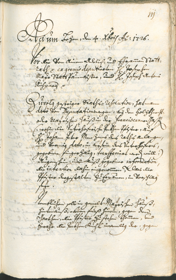 Civic Archives of Bozen-Bolzano - BOhisto Ratsprotokoll 1726/29 