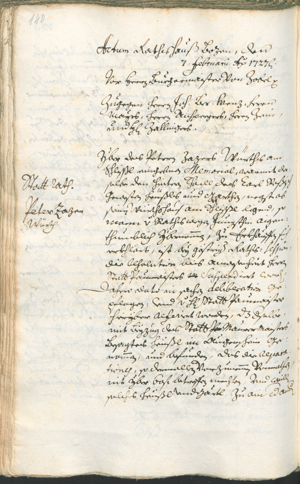 Civic Archives of Bozen-Bolzano - BOhisto Ratsprotokoll 1726/29 