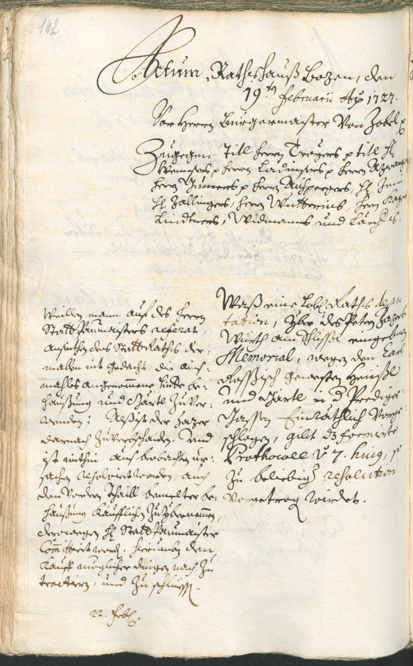 Stadtarchiv Bozen - BOhisto Ratsprotokoll 1726/29 