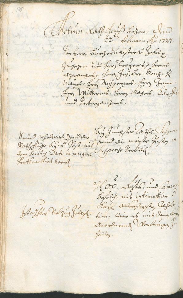 Civic Archives of Bozen-Bolzano - BOhisto Ratsprotokoll 1726/29 