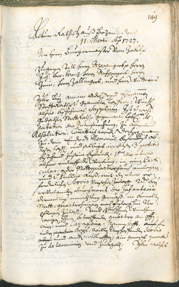 Archivio Storico della Città di Bolzano - BOhisto protocollo consiliare 1726/29 