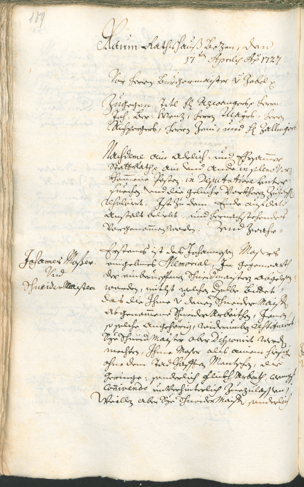 Civic Archives of Bozen-Bolzano - BOhisto Ratsprotokoll 1726/29 