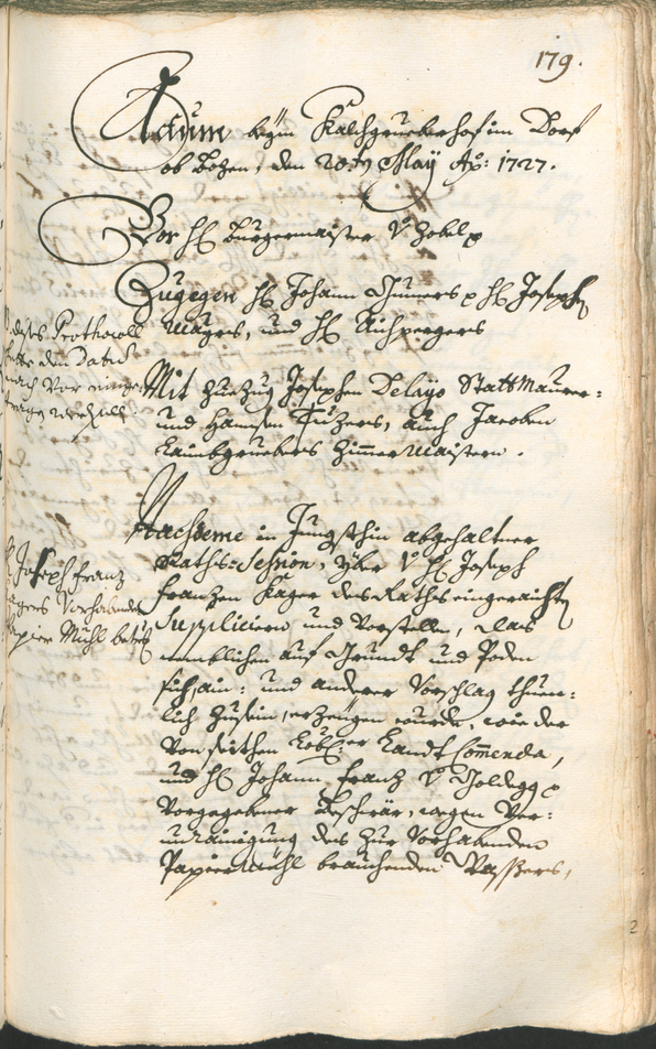 Stadtarchiv Bozen - BOhisto Ratsprotokoll 1726/29 