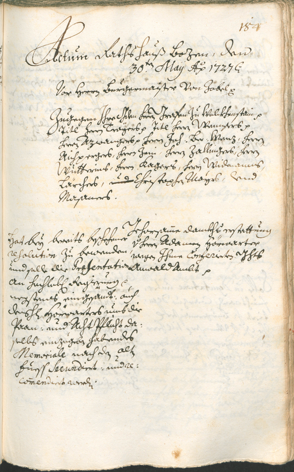 Archivio Storico della Città di Bolzano - BOhisto protocollo consiliare 1726/29 