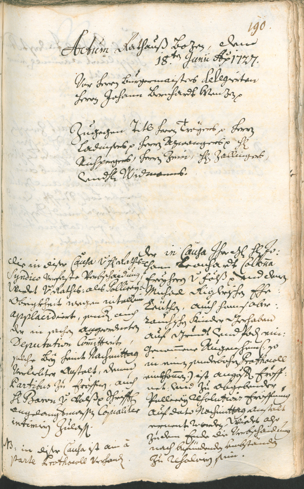 Civic Archives of Bozen-Bolzano - BOhisto Ratsprotokoll 1726/29 