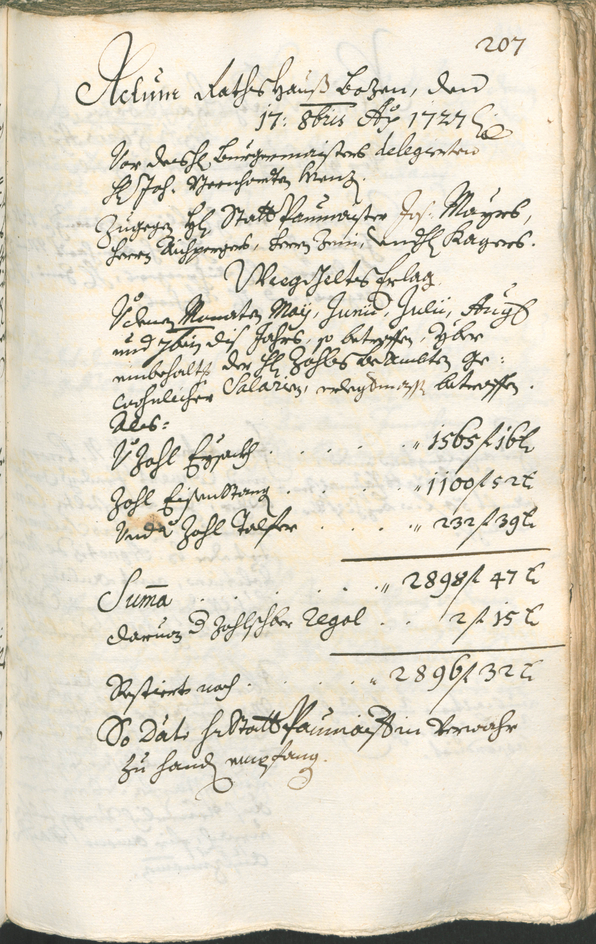 Archivio Storico della Città di Bolzano - BOhisto protocollo consiliare 1726/29 