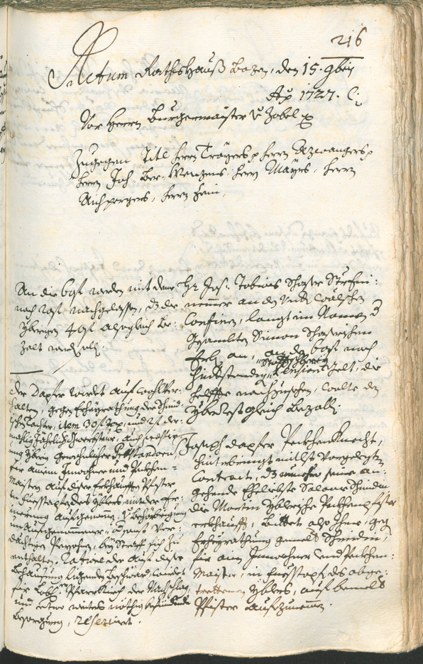 Archivio Storico della Città di Bolzano - BOhisto protocollo consiliare 1726/29 